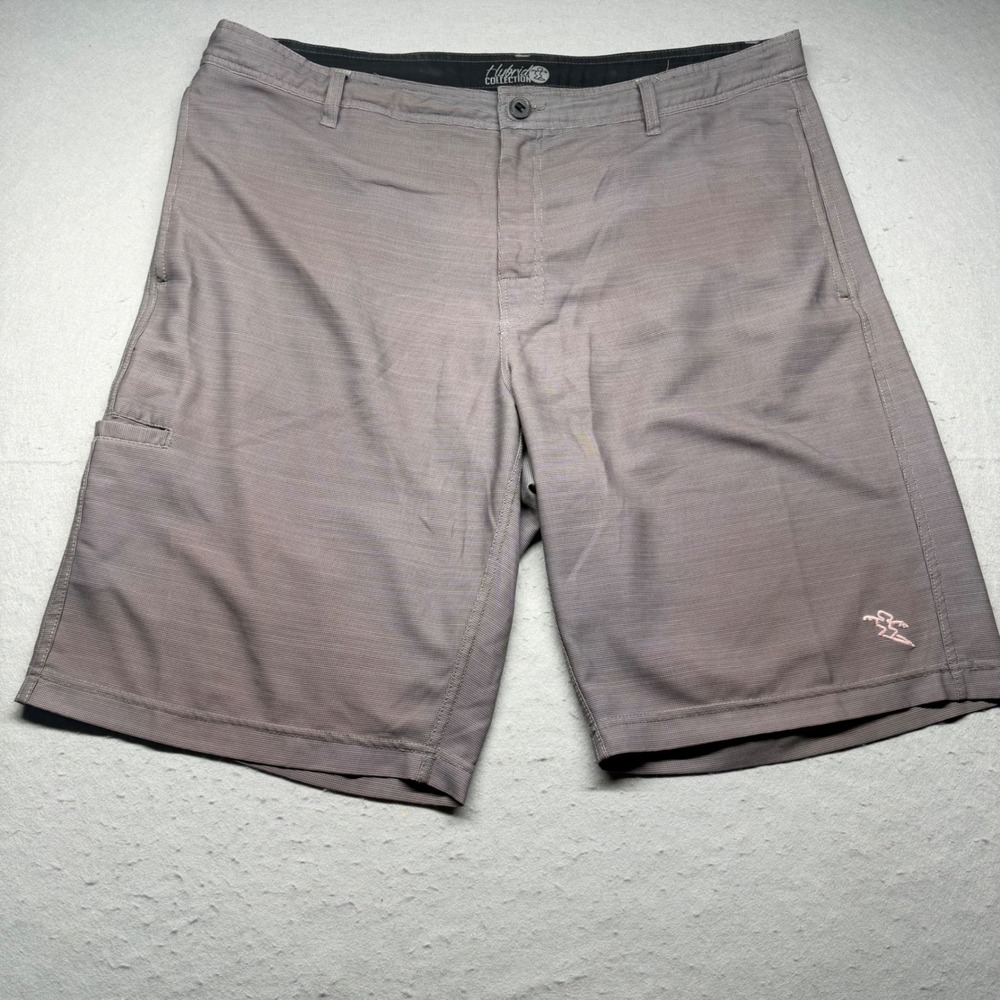 Da Hui Shorts Mens 40 Grey Hybrid Collection Board Shorts Casual Pink Logo